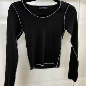 Brandy Melville Black Long Sleeve Crop Top